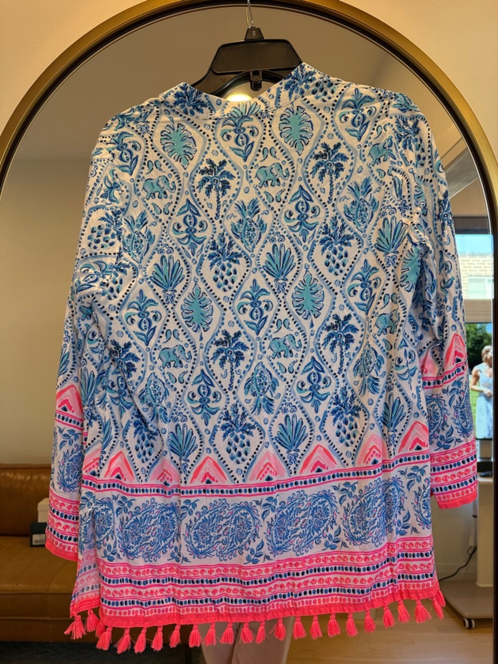 Lilly Pulitzer Blue & Pink Paisley Print Tunic with Tassel Hem - Picture 7 of 7